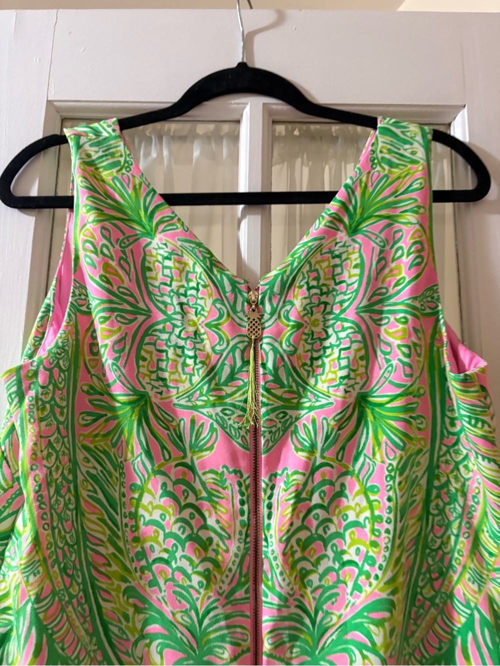 Lilly Pulitzer Hot Pink Romper with Bright Green Print - Picture 11 of 13